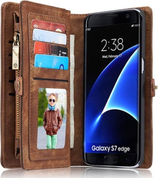 Immagine prodotto Caseme Samsung Galaxy S7 Edge Custodia per carte di credito a portafoglio in vera pelle (Samsung Galaxy S7 Edge)