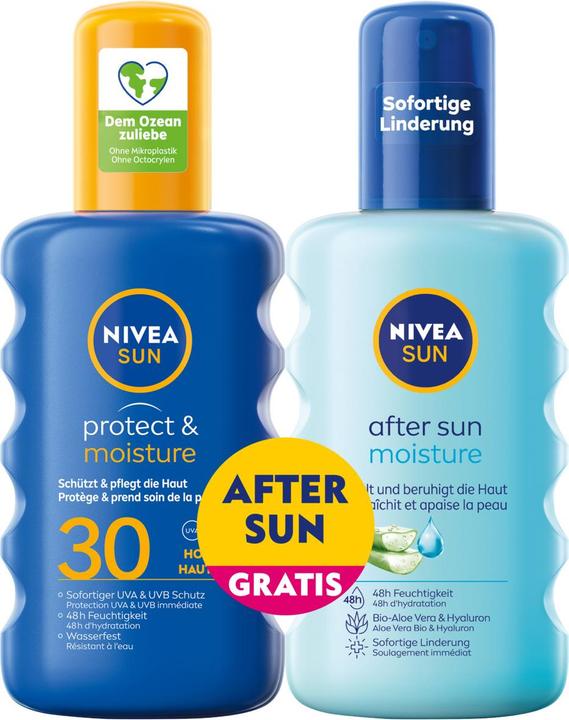 NIVEA Mixpack P&M Spray LSF30 400ml After Sun Spray (Sonnenspray, SPF 30, 816 ml, 460 g)
