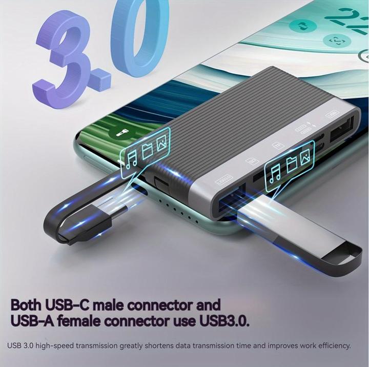 Produktbild PowerGuard 6-in-1 Multifunction Card Reader Photo USB 3.0 Adapter Lightning & Type-C
