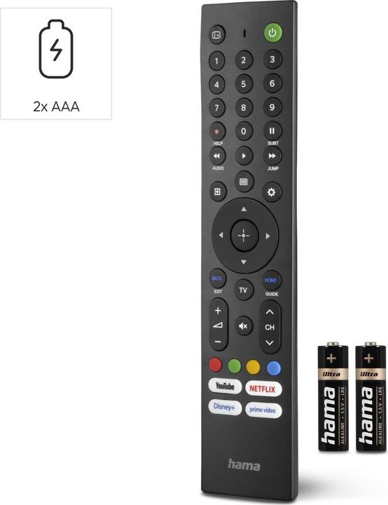 Actual product image Hama Universal remote control for Sony TVs, IR, adaptive, with 4 app buttons (Universal remote control, Infrared)