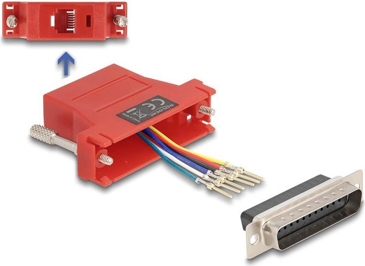 Actual product image Delock 67094 - D-Sub 25 pin male to RJ12 female mounting kit red (Fujifilm X)