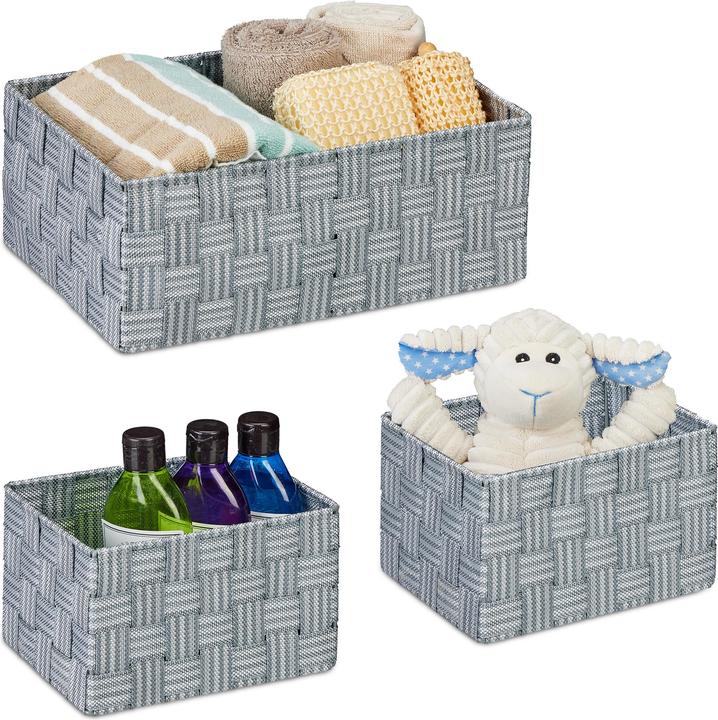 Actual product image Relaxdays 3x storage baskets (3 x, 32 x 22 x 12.5 cm)