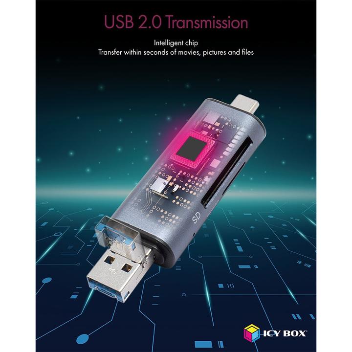 Actual product image Icy Box Ib-Cr200-C (USB, USB 2.0 Micro-B)