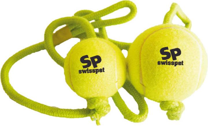 Actual product image Swisspet Smash & tennis ball with rope 6.5cm (Ball toy dog)