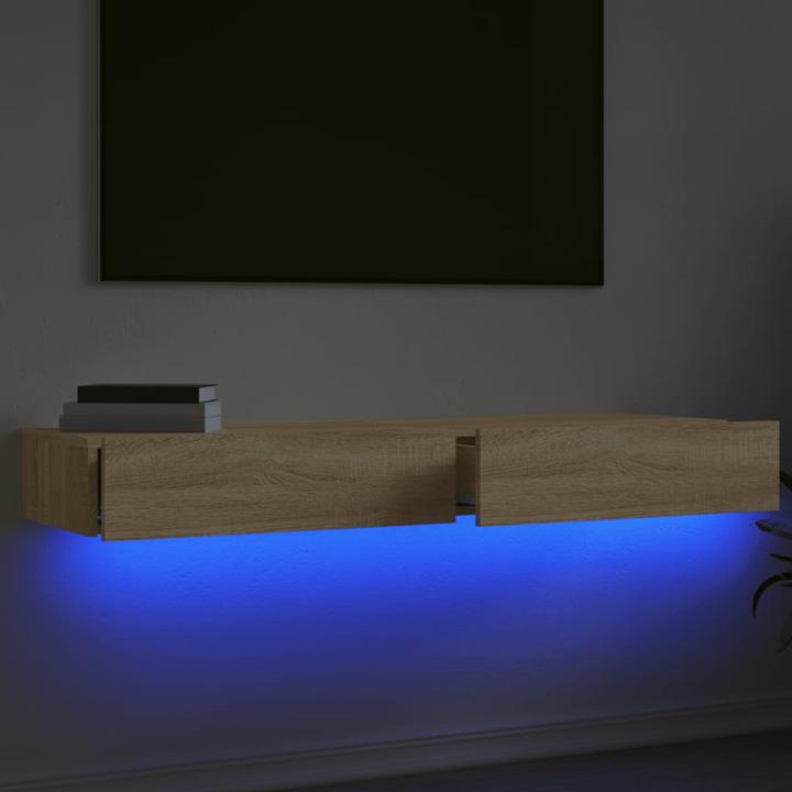 Image du produit VidaXL TV Schrank mit LED-Leuchten Fernsehschrank Lowboard 2 Stk. Sonoma-Eiche