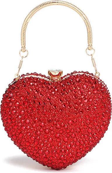 Actual product image Only-Bags.Store Luxus Diamant Inlay Herzform Kristall Handtasche Steine Umhängetasche