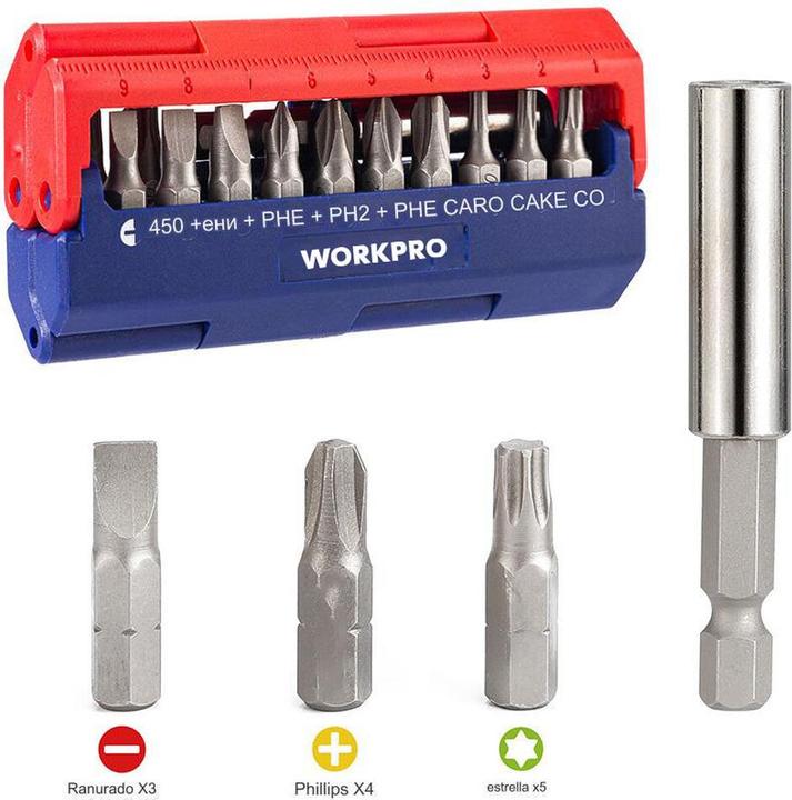 Immagine prodotto Workpro Set di punte per cacciaviti 13 pezzi