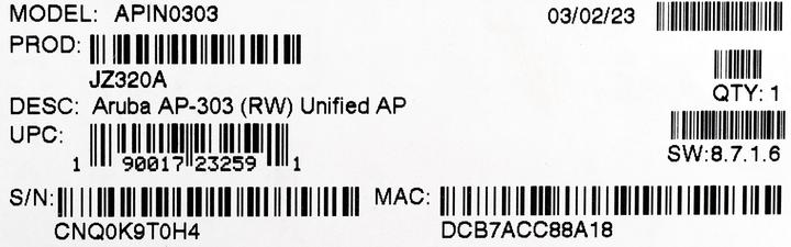 Produktbild Aruba AP-303 (RW) Unified AP (867 Mbit/s)