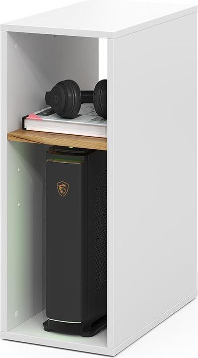 Produktbild Vichy PC-Schrank Tomy, Weiss/Goldkraft Eiche, 28.5 x 50 cm mit 2 offenen Fächern