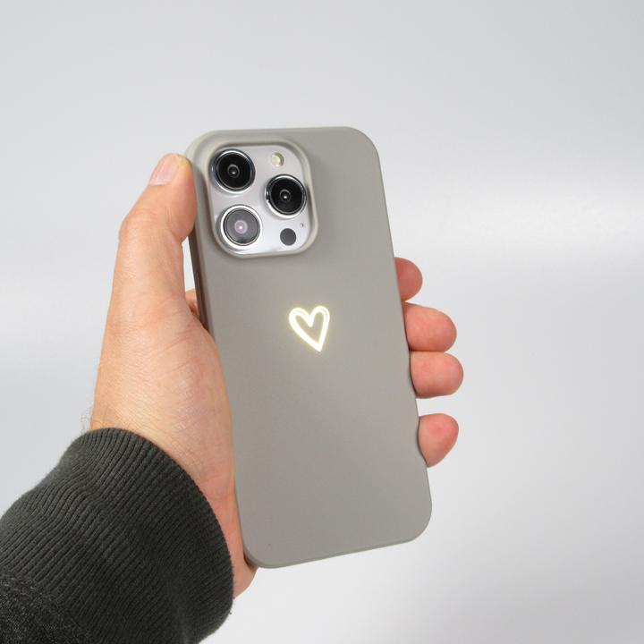 Image du produit PhoneLook Coque Silicone mat dessin coeur doré (Apple iPhone 16 Plus)