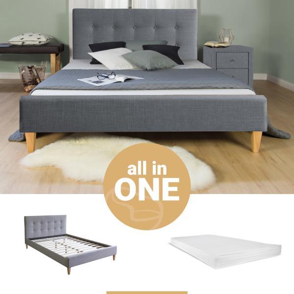 Produktbild Homestyle4u Polsterbett mit Matratze und Lattenrost (120 x 200 cm)