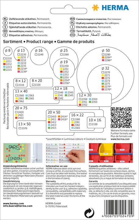Actual product image Herma Multipurpose labels