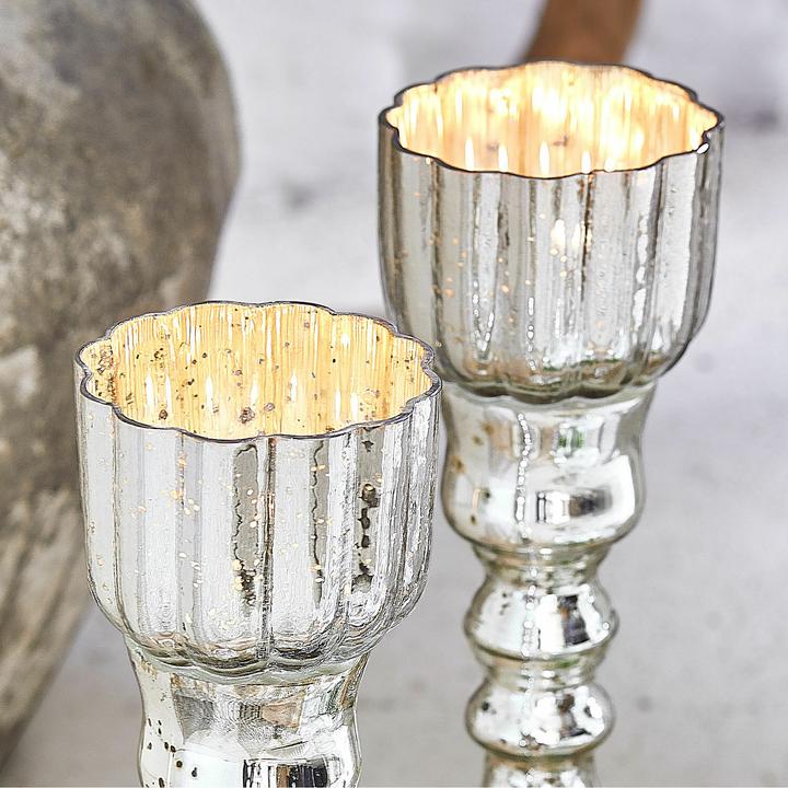 Actual product image Loberon Kerzenständer 2er Set Velanor antiksilber (10 cm, H)