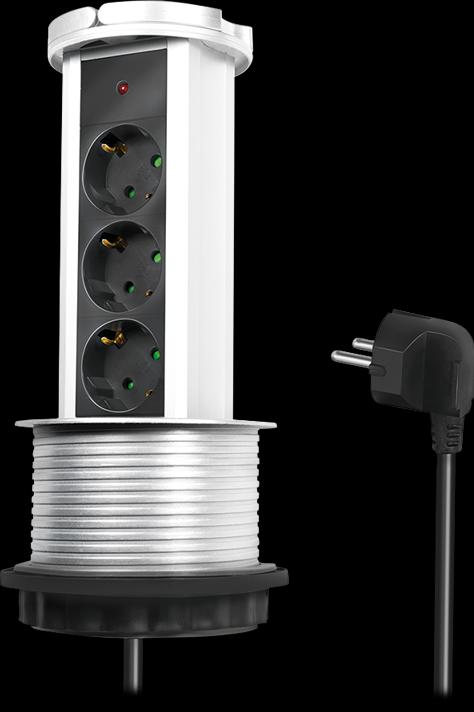 Actual product image LogiLink Pop-Up power strip (3 x, CEE 7/3, 1.80 m)