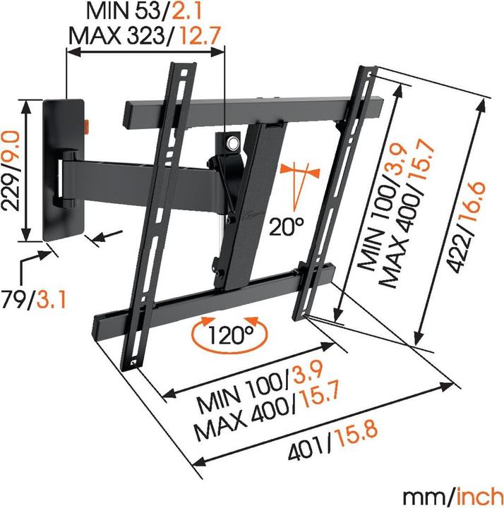 Image du produit Vogels Mur 3225 (Mur, 55", 20 kg)