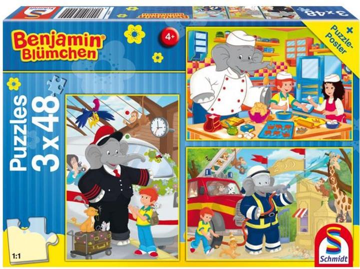Image du produit Schmidt Spiele Benjamin Blümchen, En action 3x48 parties (144 pièces)