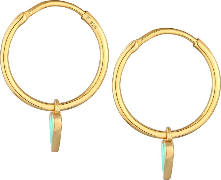 Actual product image Elli Creole, heart (Enamel, No stone, 925 Sterling silver gold-plated)