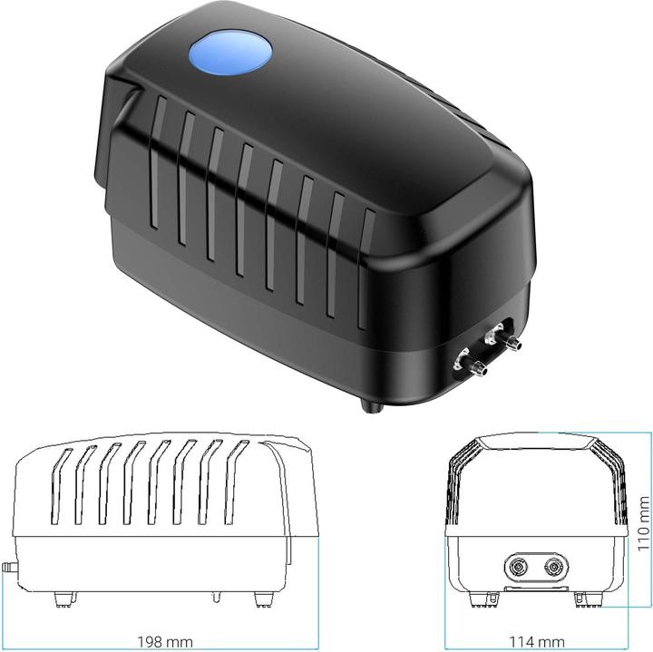 Immagine prodotto SunSun CAP-20 Sauerstoffpumpe 8W 8m³ Luftpumpe Aquarium Teichbelüfter Teichpumpe