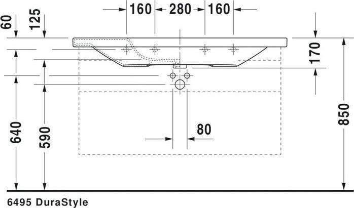 Actual product image Duravit Furniture washbasin DuraStyle 120 cm white 2320120000 (480 mm, 1200 mm)