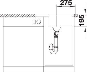Actual product image Blanco Dinas 45 S Mini (Fitted sink, 60.50 cm, 50 cm)