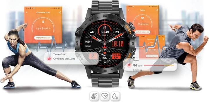 Produktbild Gravity SMARTWATCH MĘSKI GT9-2 - WYKONYWANIE POŁĄCZEŃ, CIŚNIENIOMIERZ (sg021b) (48 mm)