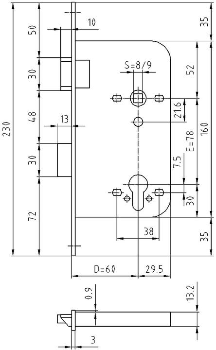 Actual product image Glutz Mortise locks (Mortise lock)