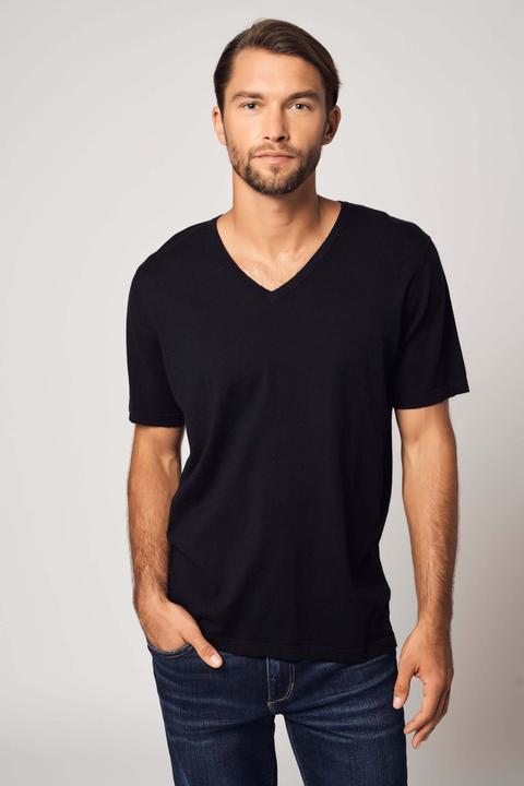 Bellemere T-Shirt V-Neck Cotton Cashmere T-Shirt (M)