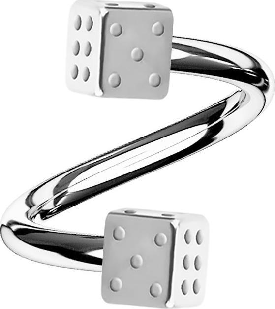 Immagine prodotto Star Piercing Micro spirale d'argento con due cubi (Acciaio chirurgico 316L, senza ottone)
