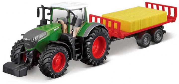 Immagine prodotto Bauer Bburago B18-31674 10CM FENDT 1050 Vario con rimorchio per balle, colori assortiti