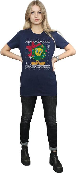 Produktbild Looney Tunes Tweety Pie Christmas Fair Isle TShirt (S)