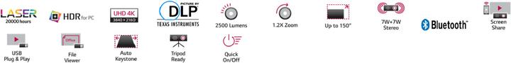 Immagine prodotto LG Hu80kg (4K, 2500 lm, 1.3:1)