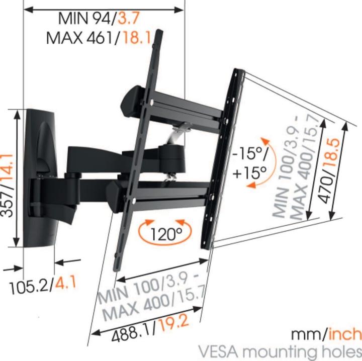 Immagine prodotto Vogels Wall 3250 (Muro, 65", 35 kg)