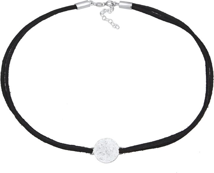 Produktbild Elli Choker, Plättchen, Textil-Kette (Kunstleder, 925er Sterling Silber, No Stein, 36 cm)