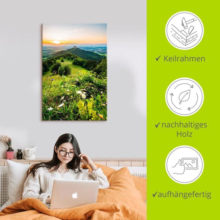 Actual product image Artland Hohenzollern Castle at sunset U2NX (60 x 90 cm)