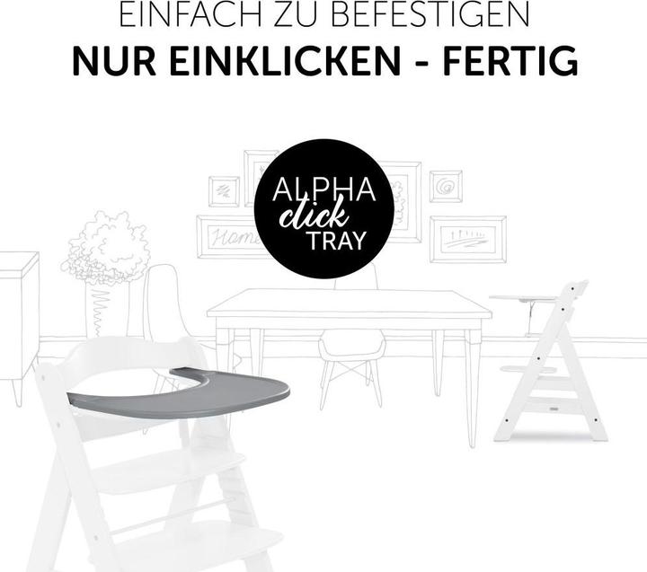 Actual product image Hauck Highchairs Highchair Alpha Plus Grey - in economy set incl. dining board (Highchair)