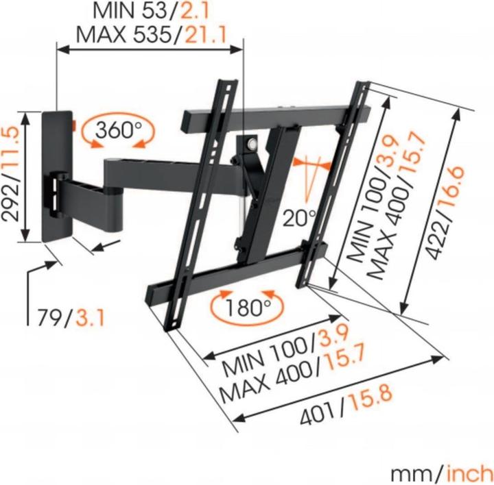 Produktbild Vogels Wall 3245 (Wand, 55", 20 kg)