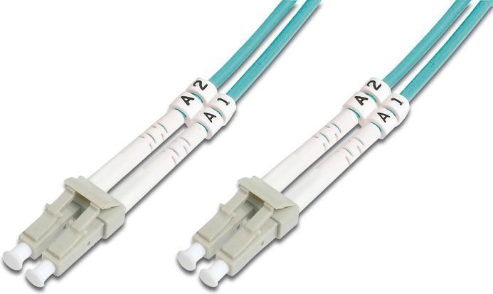 Actual product image Digitus Fiber optic patch cable LC to LC multimode 50/125 m duplex length 7m class OM3 (UTP, CAT6, 7 m)