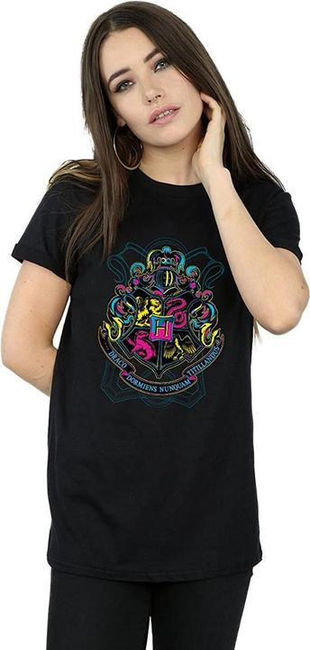 Actual product image Womens/Ladies Hogwarts Crest Cotton Boyfriend T-Shirt (M)