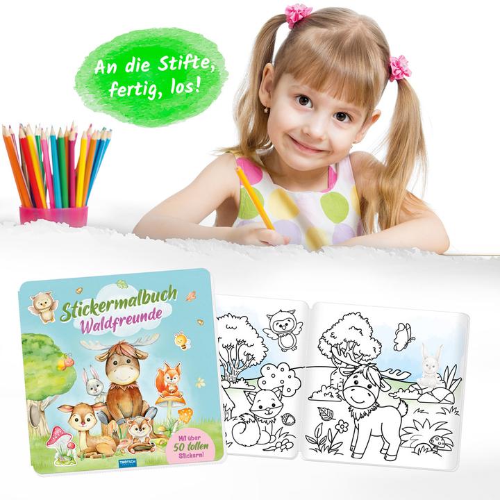 Produktbild Malbuch Stickermalbuch Waldfreunde