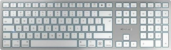 Produktbild CHERRY KW 9100 Slim für Mac kabellose Tastatur US-Layout weiss-Silber (Eng. Int., Kabellos)