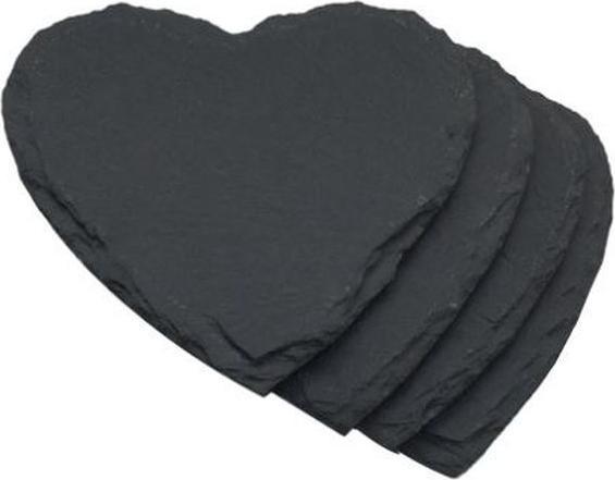 Actual product image MU Style Slate Coaster in Heart Shape (4 x, Glass coaster)