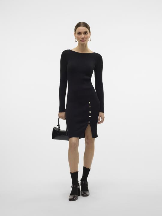 Produktbild Vero Moda VMABA BUTTON LS BOATNECK DRESS GA EXC Strickkleid (XS)