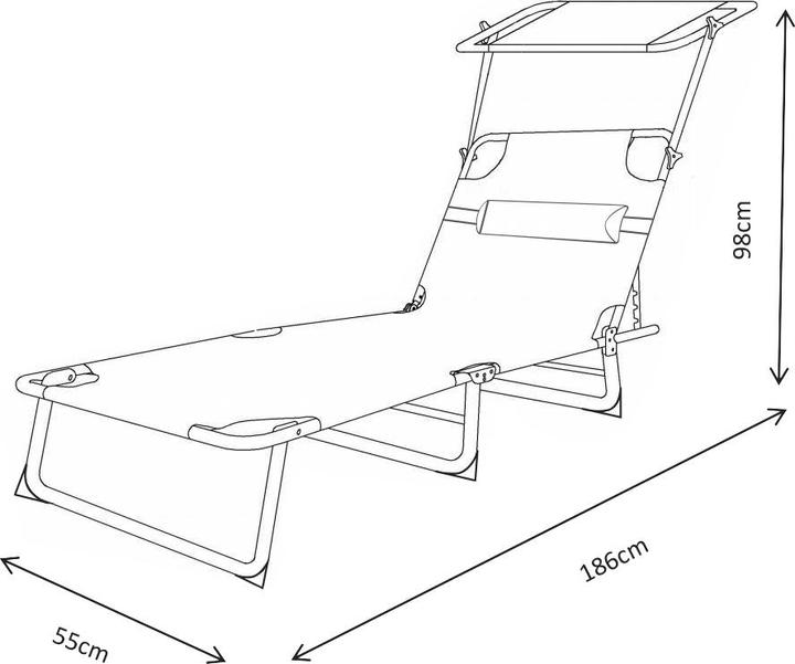 Immagine prodotto VCM Sdraio Sedia a sdraio Sdraio da giardino Tetto (185 cm)