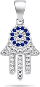 Produktbild Brilio Silver - Modern silver pendant with zircons Hamsa PT79W