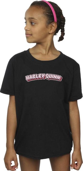 Actual product image Girls Batman Harley Quinn Logo Cotton T-Shirt (116)