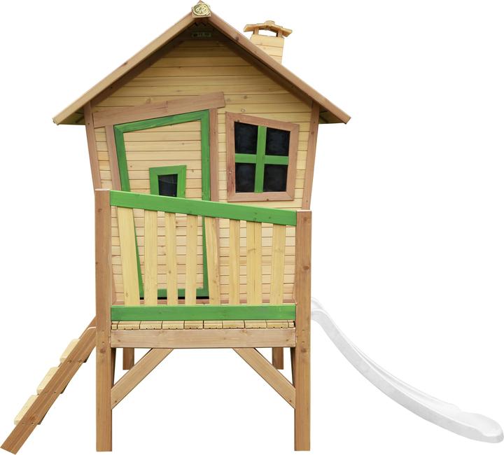 Produktbild Axi Robin Speelhuis in Bruin/Groen - Met Verdieping en Witte Glijbaan - Speelhuisje voor de tuin / buite