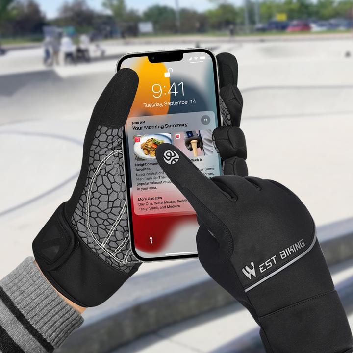 Immagine prodotto Avizar Guanti sportivi e guanti touchscreen West Biking Unisex, taglia L - Nero (L)