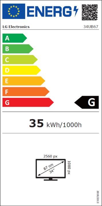 Etichetta energetica LG 34ub67-B (2560 x 1080 pixel, 34.25")