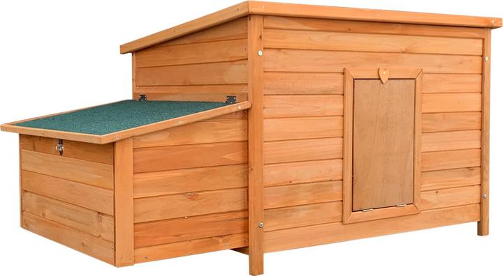 Immagine prodotto Wiltec Pollaio 1360x740x700mm pollaio in legno vassoio per escrementi tetto a falde isolato
