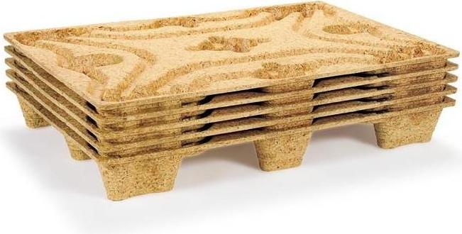 Image du produit Transpak Palette en bois pressé dimensions 800x1200mm capacité de charge 1250kg Euromass bois brun (5 pièce(s))